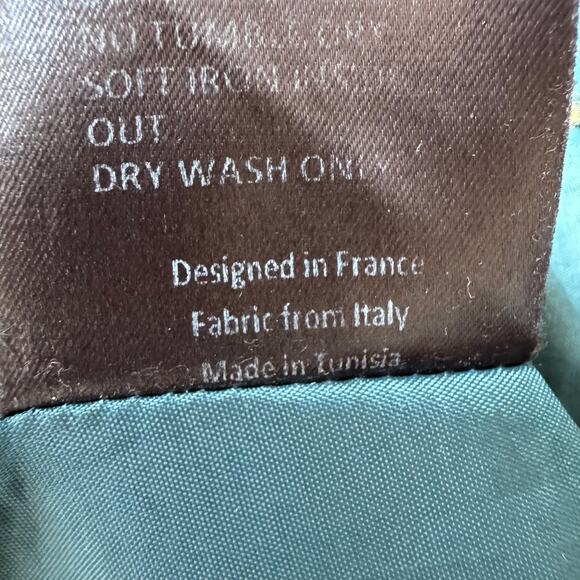 Vintage 2000s SESSÙN Teal Green Wool Blend Funnel Neck Coat - Picture 13 of 13